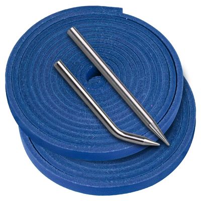 Baseball Glove Lace, Mitt Lace Repair Kit Softball 2 Leather Laces and 2 Lacing Needles for Catcher's Glove (Blue)