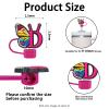 DMLNN Straw Cover for Stanley Cup, 3Pcs Butterfly Initial Keychains for Women, Cute Silicone Covers for Stanley Cups 30&40 Oz - RoseRed (Letter D) view 2