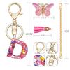 DMLNN Straw Cover for Stanley Cup, 3Pcs Butterfly Initial Keychains for Women, Cute Silicone Covers for Stanley Cups 30&40 Oz - RoseRed (Letter D) view 3