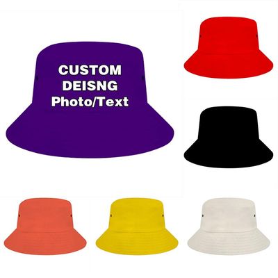 Custom Bucket Hat for Women Men Personalized Text Name Image Design Your Own Fisherman Cap, Indigo