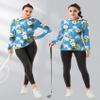 GGOV Women's Golf Polo Shirts Long Sleeve Workout Tops UPF 50+ Sun Protection Quick Dry Lightweight Active Tennis Shirts Blue Flowers view 2