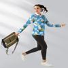 GGOV Women's Golf Polo Shirts Long Sleeve Workout Tops UPF 50+ Sun Protection Quick Dry Lightweight Active Tennis Shirts Blue Flowers view 3