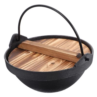 LABRIMP Non-stick Cast Iron Sukiyaki Pot Hot Pot Divider Easy to Clean Outdoor Cooking Family Gathering