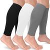 CTHH 3 Pack Leg Compression Sleeve, Calf Support Sleeves for Women and Men Calf Brace for Shin Splints, Pain Relief (Black/White/Gray, L/XL) view 1