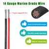 14 Gauge Marine Wire Tinned Copper Boat Cable, Standard USA OFC Oxygen Free Copper Wire for Automotive Boat Speakers Solar Outdoors (14 Gauge 30FT Red+30FT Black) view 2