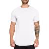 Men's Workout Short Sleeve Cotton Crewneck Muscle T Shirt Gym Bodybuilding Athletic Tee Top (White,XX-Large) view 1