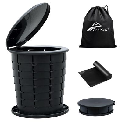 Ann Katy Upgrade XL Retractable Portable Toilet for Adults, Extra Large Portable Travel Floding Toilet, Camping Tall Toilets with Lid for Adults and Kids Compact Potty for Car,Hiking,Beach