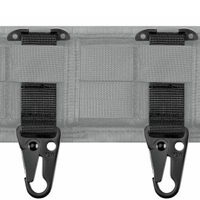 TEHOKARM Tactical Belt Mount T-Mount Clip Bag Hook Hanging Carabiner, MOLLE Webbing Belt Clip (Black 2PCS)