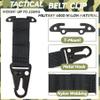 TEHOKARM Tactical Belt Mount T-Mount Clip Bag Hook Hanging Carabiner, MOLLE Webbing Belt Clip (Black 2PCS) view 4