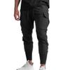 Mens Casual Joggers Pants with Zipper Pockets Multi-Pocket Drawstring Sweatpants Workout Running Cargo Trousers (Black,Medium) view 2
