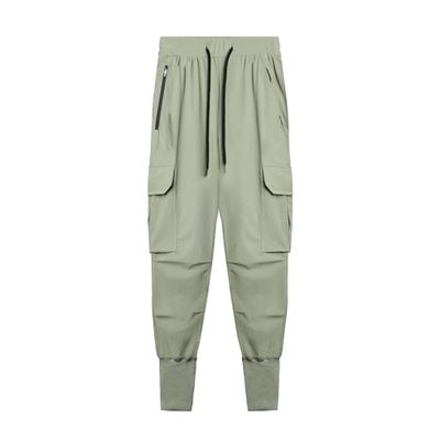 Mens Casual Joggers Pants with Zipper Pockets Multi-Pocket Drawstring Sweatpants Workout Running Cargo Trousers (Green,Medium)