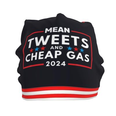 Beanie,Vintage Mean Tweets and Cheap Gas Funny 2024 Beanie Hat Women Slouchy Hat Men Knit Skull Cap Hedging Cap Black