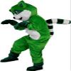 Green Raccoon Mascot Costume Adult Size for Men & Women with Built-in Fan Inside the Head view 1
