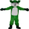 Green Raccoon Mascot Costume Adult Size for Men & Women with Built-in Fan Inside the Head view 2