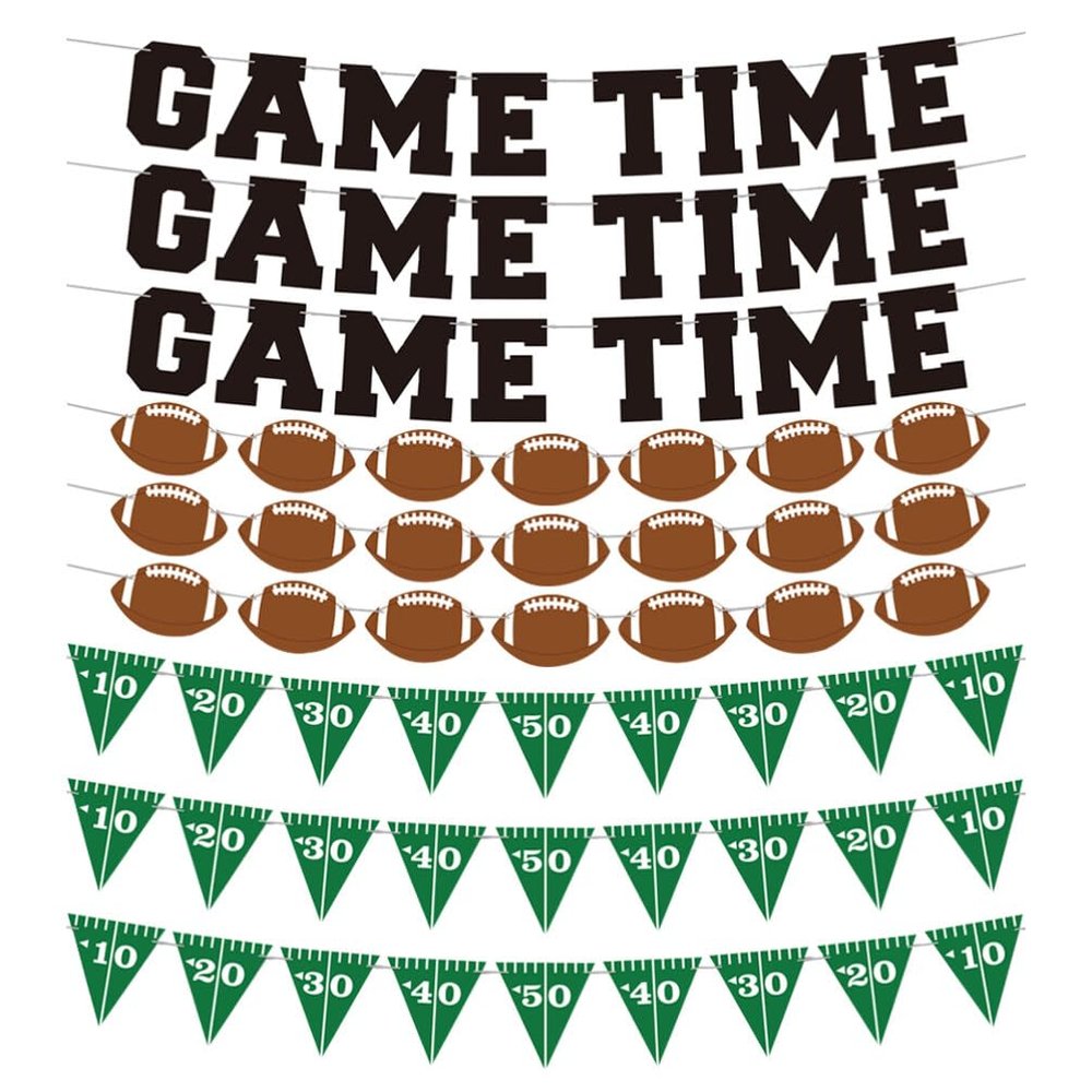 BESPORTBLE 3sets Football Theme Birthday Party Banner Hanging Decoration Lightweight Paper Bunting for Boys and Girls and Adults for Game Day Celebrations and Sports Events