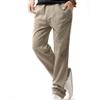 Maiyifu-GJ Cotton Linen Joggers Pants for Men Summer Casual Drawstring Sweatpants Loose Fit Running Workout Trousers (Khaki,Large) view 2