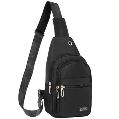Banelu Small Sling Backpack Crossbody Sling Bag for Men Women, Chest Bag Daypack Fanny Pack Cross Body Bag for Outdoors Hiking Traveling - Black