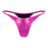 Moily Women Low Rise Thong G-String Shiny Metallic Panties T-Back Tanga Underwear Bikini Rave Briefs Hot Pink Medium view 2