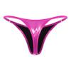 Moily Women Low Rise Thong G-String Shiny Metallic Panties T-Back Tanga Underwear Bikini Rave Briefs Hot Pink Medium view 3
