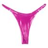 Moily Women Low Rise Thong G-String Shiny Metallic Panties T-Back Tanga Underwear Bikini Rave Briefs Hot Pink Medium view 4
