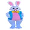 White Easter Bunny Mascot Costume Adult Size for Men & Women with Built-in Fan Inside the Head view 1