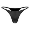 Moily Women Low Rise Thong G-String Shiny Metallic Panties T-Back Tanga Underwear Bikini Rave Briefs Black Medium view 2