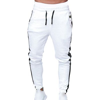 Maiyifu-GJ Men's Casual Joggers Sweatpants Drawstring Elastic Waist Running Jogger Pants Gym Running Workout Long Trousers (White,Medium)