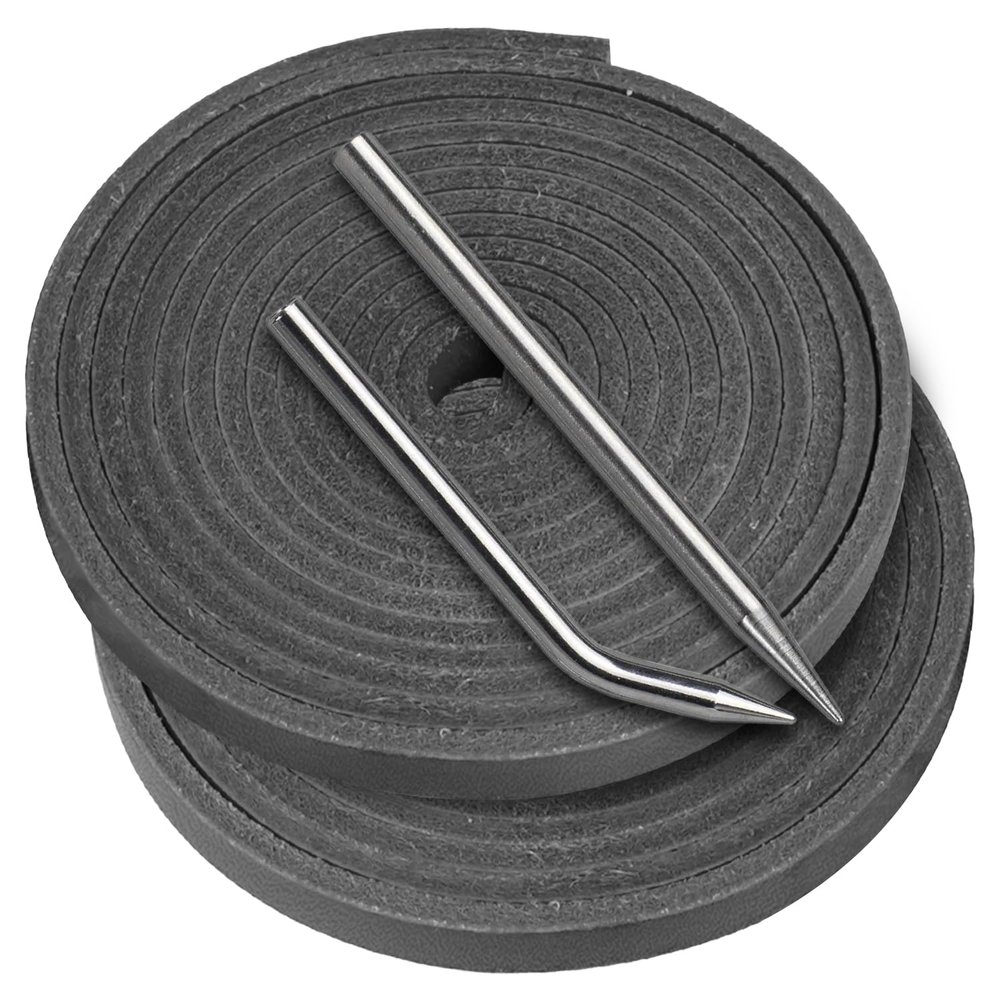 Baseball Glove Lace, Mitt Lace Repair Kit Softball 2 Leather Laces and 2 Lacing Needles for Catcher's Glove (Gray)