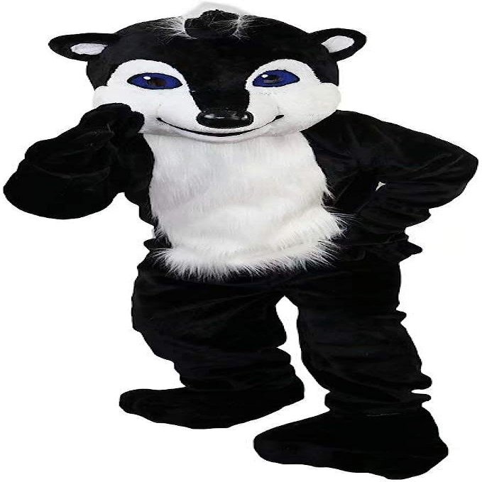 Eamior Black Raccoon Mascot Costume Adult Size for Men & Women with Built-in Fan Inside the Head
