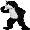 Eamior Black Raccoon Mascot Costume Adult Size for Men & Women with Built-in Fan Inside the Head view 2
