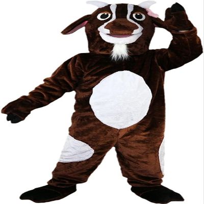 Brown Goat Sheep Mascot Costume Adult Size for Men & Women with Built-in Fan Inside the Head