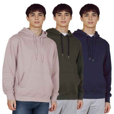 WHITE PEAK TRADING COMPANY 3 Pack Mens Fleece Hoodie Long Sleeve Lightweight Athletic Workout Sweatshirt for Men with Pockets