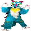 Blue Dragon Monster Mascot Costume Adult Size for Men & Women with Built-in Fan Inside the Head view 1
