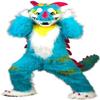 Blue Dragon Monster Mascot Costume Adult Size for Men & Women with Built-in Fan Inside the Head view 4