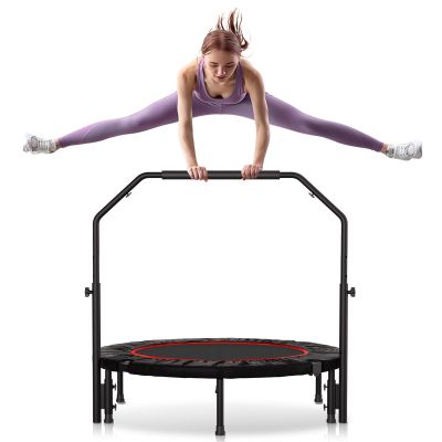 Amzmoon 40 inch Rebounder for Adult,450 LBS Fitness Mini Rebounder with Adjustable Foam Handle,Foldable Exercise Rebounder for Indoor Workout
