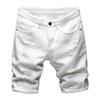 Mens Classic Fit Ripped Jean Shorts Distressed Casual Denim Shorts with Pocket Summer Punk Straight Denim Shorts (White,28) view 1