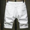 Mens Classic Fit Ripped Jean Shorts Distressed Casual Denim Shorts with Pocket Summer Punk Straight Denim Shorts (White,28) view 2