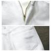 Mens Classic Fit Ripped Jean Shorts Distressed Casual Denim Shorts with Pocket Summer Punk Straight Denim Shorts (White,28) view 4