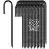 Besitu 12 Inch Rebar Stakes J Hook Ground Stakes 32-Pack Heavy Duty Galvanized Chain Link Fence Stakes Metal Tent Stakes for Outdoor Lawn Decorations Inflatables Canopy Swing Set view 1