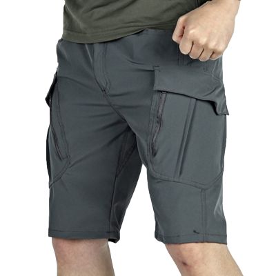 Mens Tactical Hiking Shorts Outdoor Cargo Shorts, Lightweight Wear-Resistant Breathable Fishing Cargo Pocket Shorts Gray