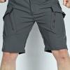 Mens Tactical Hiking Shorts Outdoor Cargo Shorts, Lightweight Wear-Resistant Breathable Fishing Cargo Pocket Shorts Gray view 3