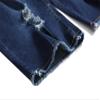 JEsilunmaMY Summer Ripped Denim Shorts for Men Mid Waist Stretch Skinny Short Jeans Distressed Slim Fit Straight Jean Shorts (Dark Blue,28) view 3