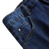 JEsilunmaMY Summer Ripped Denim Shorts for Men Mid Waist Stretch Skinny Short Jeans Distressed Slim Fit Straight Jean Shorts (Dark Blue,28) view 4