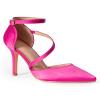 SICARE Women's High Heels Pumps Closed Pointed Toe Cross Strap D'Orsay Pumps Stiletto Heels Wedding Party Dress Shoes for Bridal, Red, Size 11 view 3