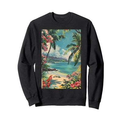 Peaceful Vintage Tropical Hawaii Vacation Aesthetic Sweatshirt
