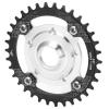 104BCD 34T Chainring Sprocket Adapter Aluminum Alloy CNC Cutting 7-11 Speeds for Motor (Black) view 1