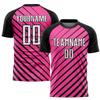 Custom Deep Pink Soccer Jerseys Sets for Men Youth Boys Girls Women, Personalized Black Sports T Shirts and Shorts Design Your Own Team Uniforms with Name Number Logo Print Front and Back view 2