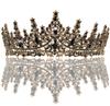 Black Crown for Women, Gothic Crystal Princess Tiaras Rhinestone Queen Headband Halloween Costume Hair Accessories, Birthday Prom Pageant Party Coming of Age Ceremony Photo Props view 1