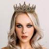 Black Crown for Women, Gothic Crystal Princess Tiaras Rhinestone Queen Headband Halloween Costume Hair Accessories, Birthday Prom Pageant Party Coming of Age Ceremony Photo Props view 2