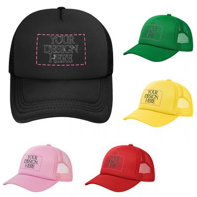 Personalized Snapback Trucker Hats, Custom Personalized Photo Logo Hats for Men & Women, Black